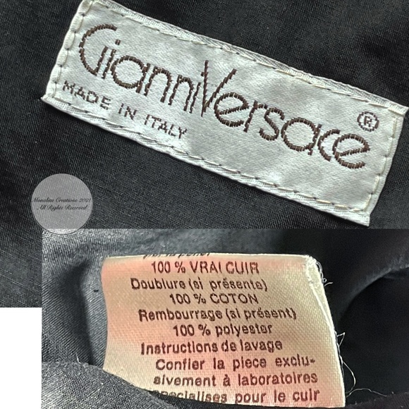 Gianni Versace Jacket Bomber Short Black Lambskin Leather Vintage 90s HTF - Picture 9 of 9